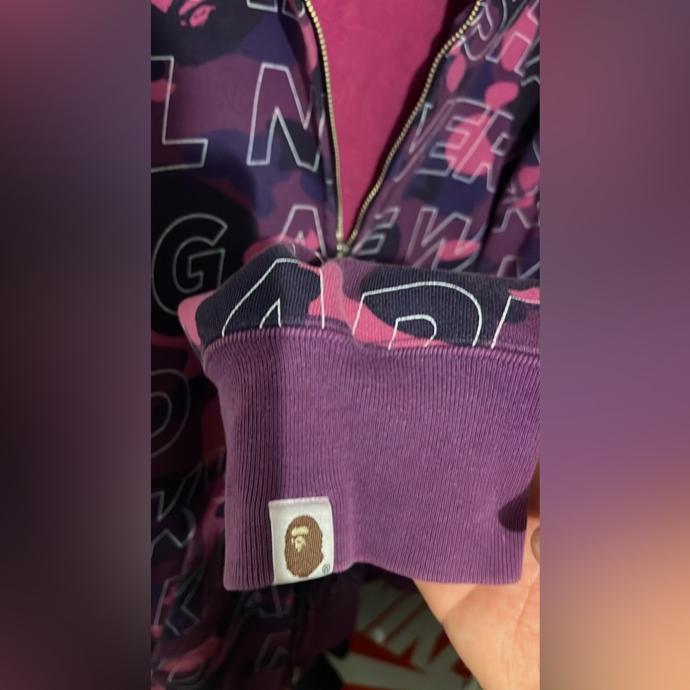 ASNKA BAPE FULL ZIP UP SWEATER (rare) - Picture 3 of 7